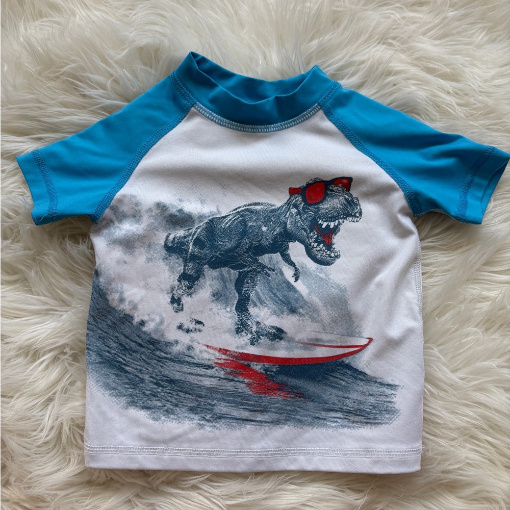 Place Sport Blue and White Rashguard Swim Shirt